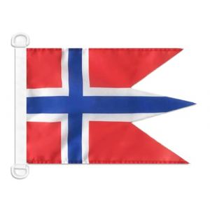 AZ FLAG - Drapeau Pavillon de guerre Norvège - 45x30 cm - Pavillon Nautique Militaire Norvégien Spécial Bateau Et Extérieur En Maille Bloquée Avec Anneaux Plastiques Intégrés - 30g (AZ-FLAG, neuf)
