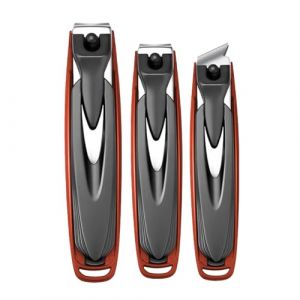 Lot de 3 coupe-ongles en acier inoxydable avec tête coudée (KAIlaicia, neuf)