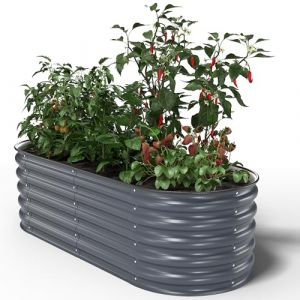 UNIGARDIA Potager Surélevé en Métal 150x60x43 cm - Bac Potager Extérieur Modulaire 4-en-1 - Jardinière Surélevée en Acier Premium, Inoxydable - Durée de Vie Minimum 20 Ans, Anthracite (Globalio, neuf)