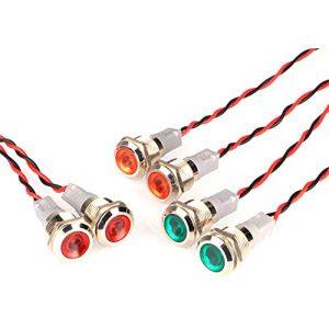 GUUZI 6pcs 220V-230V 12mm LED Panneau Pilote Dash Avertissement Voyant Lampe Pilote Dash Ampoules Directionnelles (Rouge/Jaune/Vert) (GUZI STORE, neuf)