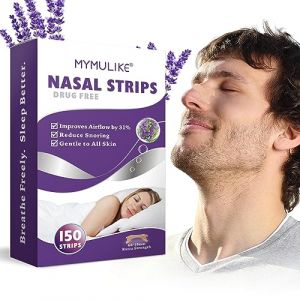 MYMULIKE 150 Pièces Nasal Strips Anti Ronflement, Bandelettes Nasales pour une Meilleure Respiration, Bandes Nasales, Ecarteur Nasal for Sport (66x19mm) (LCDYCR STORE, neuf)