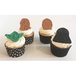 12 Striking Sugar Star Wars Cake Decorations- Made with Love & Imagination in the UK! (Beautiful Baking, neuf)