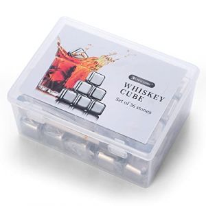 Lot de 24 gla&ccedil;ons r&eacute;utilisables en acier inoxydable avec technologie de refroidissement &eacute;lev&eacute;e, utilis&eacute;s pour le whisky, la vodka, la liqueur, le vin, le jus de boisson ou la limonade (Sinary kitchenware, neuf)