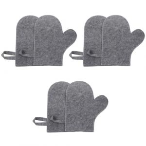 IMIKEYA Lot de 6 Moufles de Sauna en Feutre Gris Isolants Thermiques R&eacute;sistants &agrave; la Chaleur Absorbants et Respirants Moufles Femme Accessoires Bain pour Sauna Hammam et Spa (Elsy Abbas, neuf)