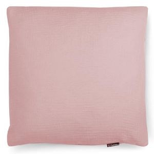 PinkZebra Housse de Coussin en Mousseline Bio 50 x 50 cm pour Enfants et Adultes Douce Certifi&eacute; GOTS Fabriqu&eacute; en UE Housse de Coussin avec Fermeture &eacute;clair Vieux Rose (PinkZebra., neuf)
