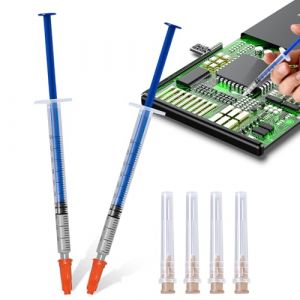 Colle Conductrice, Peinture Conductrice, Colle Conductrice Electrique Haute Qualit&eacute;, Adh&eacute;sif Conducteur pour R&eacute;paration &eacute;lectronique Pr&eacute;cise, Argent, 0.3ml, 2 Pi&egrave;ces (XIANGXIN-EU, neuf)