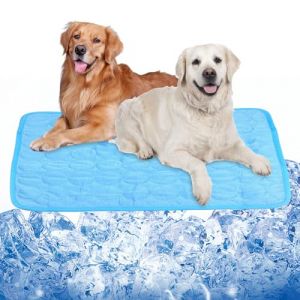 SUVEK Tapis Rafraichissant Chien, 100 x 70 cm Grand Tapis Fraicheur de Refroidissement Chats, Non Toxique Cooling Mat d'Été, Tapis Chien Reste Froid Plus pour Animaux Chenils (Shalwinn Store, neuf)
