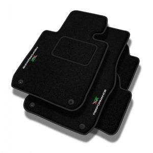 PERFORMANCE Tapis de sol personnalisés en velours tapis voiture destiné à Renault Captur II depuis 2020 - Standard, Perforé, vert, blanc et rouge -Broderie CNC précise, passepoil perforé design, Tapis (MOTOS EU, neuf)
