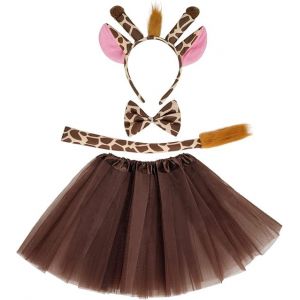 LUYANFX Déguisement Girafe Fille, Ensemble de Costume de Girafe avec Serre Tête, Tutu, Accessoire Deguisement Animaux Enfant, pour Halloween Carnaval Cosplay Fête (luyanteam, neuf)