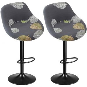 SDNAM Housse Tabouret de Bar avec Dossier Lot de 2/4/1 Extensible Incurv&eacute; Couverture de Tabouret de Bar Tabourets Hauts pour Bar/Cuisine/Salle a Manger(H14,2PCS) (POSTTER SHOP, neuf)
