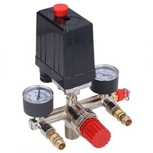 Fyearfly Régulateur De Pression du Compresseur d'air, Régulateur De Pression Réglable 90-120 Psi, Régulateur De Compresseur d'air avec Manomètre, AC 240 V/380 V (Grystally, neuf)
