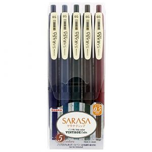 ZEBRA SARASA Stylo à bille à encre gel 0,5 [Vintage 5 couleurs] (Import Japon) (GJG AUDIO, neuf)