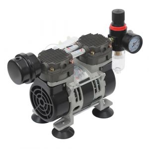 Pompe à vide, pompe à vide de laboratoire sans huile, pompe à muet médicale, moteur 230 W en cuivre pur, 1400 tours/minute, équipée d'un manomètre (Gallopen, neuf)