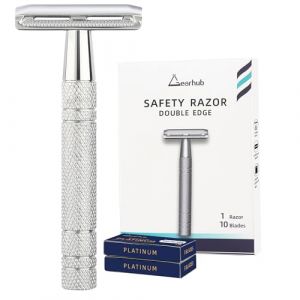 Gearhub Rasoir de sécurité à double tranchant réutilisable en métal inoxydable pour homme et femme - GRB2D - Argenté (SNY Global Store, neuf)