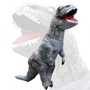 Eayaele Costume Dinosaure Adulte, Dinosaure Gonflable, Costume de Dinosaure T-rex pour Cosplay Halloween F&ecirc;te Costum&eacute;e (Gris) (Leqing Leasing Co., Ltd, neuf)