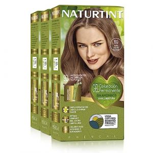 Naturtint Biobased | Coloration sans ammoniaque | Couverture à 100% des cheveux blancs | Ingrédients végétaux | Couleur naturelle et durable | 6G. Blond Foncé Doré | Lot de 3 (LABORATORIOS PHERGAL, S.A., neuf)