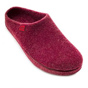 Andr&eacute;s Machado - Chaussons pour homme et femme pour l&acute;hiver - Slippers - AM001 &ndash; Tissu et doublure en feutre &ndash; Pantoufles unisex - Semelle de marche en caoutchouc - Bordeaux, EU 38 (Andr&eacute;s Machado, neuf)