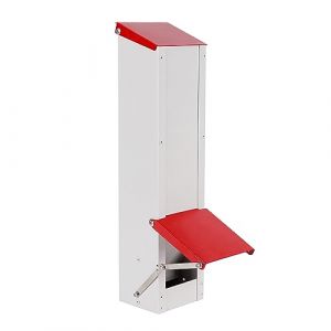 MUYIRTED 3 Kg Mangeoire Poules Galvanisée Exterieur, Mangeoire Poule Anti Nuisible, Distributeur Graines Poules Automatique, Mangeoire Suspendu avec Couvercle De Pluie (MYB Supplies, neuf)