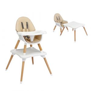 LIFEZEAL 6 en 1 Chaise Haute pour Bébé 6-36 Mois, Chaise de Repas avec Coussin d'Assise Amovible, Harnais à 5 Points, Plateau Amovible, Planche à Blocs, Charge de 15 kg (Kaki| Sans panneau de bloc) (LIFEZEAL ITALY S.R.L., neuf)