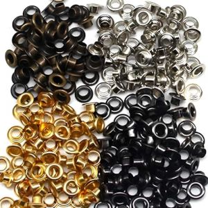 400 pièces Kit œillets œillets en laiton métal œillets avec rondelle chaussures vêtements toile cuir bricolage projets diamètre intérieur 5,5mm Grommets Oeillets en Métal,Oeillet de rondelle Kit (Anyushangmao, neuf)