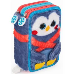 Trousse Scolaire Complète 45 Pièces – Kit Créatif Triple Compartiment avec Stylos Gel Effaçables, Crayons 4.0 mm, Feutres – Idée Cadeau Fille – Design Manchot Peluche – Julian Ross (clondo, neuf)