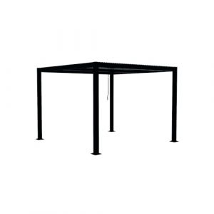 CONCEPT USINE | Pergola Bioclimatique Milos | Superficie 3 x 3 m Soit 9 m² | 4 Pieds | Lames Orientables | Structure et Lames en Aluminium | Qualité, Longévité et Résistance aux Intempéries (CONCEPT-USINE, neuf)