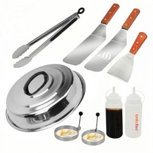 Onlyfire FPA-5117 Trousse à Outils pour Barbecue Professionnel pour Barbecue de Cuisson avec kit spatule et grattoir en Acier Inoxydable Ensemble d'outils, Cloche Couvre 12 po, 9 pcs (Onlyfire Store, neuf)