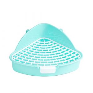 Bac Litiere Lapin, Liti&egrave;re Toilette Petits Animaux pour Cages D&eacute;tachable Entra&icirc;neur de Pot Grille Corbeille &agrave; Liti&egrave;re d'angle pour Lapin Cochon d'Inde Hamster Chinchilla (criatle, neuf)