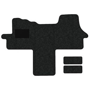 Jeu de Tapis Compatible avec Fiat Ducato, Type 250 (ann&eacute;e de Construction 2006-2024), Robust Anthrazit | 1 PCE + 2 Tapis de Marche | Contour Marron (alpha-tex, neuf)