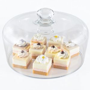 Tel Charme * Cloche à gâteau en verre de 28 cm pour présentoir – Couvercle transparent pour présentation et protection, convient pour la cuisine (MIGASHOP, neuf)
