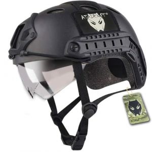 Emerson Casque Fast PJ de type SWAT avec lunettes de protection pour combat rapproché/tir/airsoft/paintball Noir (WorldShopping4U, neuf)