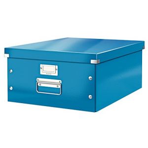Leitz, Bo&icirc;te de rangement Click & Store, Format large A3 (36,9 x 20 x 48,2 cm), Pour l'organisation des objets de la maison et du bureau, Montage bouton pression, Carton recycl&eacute; &agrave; 84%, Bleu, 60450036 (ALPEXE France, neuf)