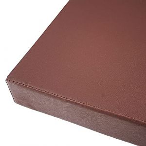 KicKiq Coussin de banc imperméable d'extérieur en cuir synthétique 2 ou 3 places avec fermeture éclair pour chaise balancelle, marron foncé, 70 x 45 x 5 cm (Zoomlie, neuf)