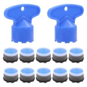 Lot de 10 Mousseur Robinet, Aérateur Robinet M18.5, Plastique Mousseur pour Robinet, Mousseur de Robinet avec 2 clé d'Aérateur, Economiseur d'Eau pour Robinet pour la Cuisine, la Salle de Bain (ZJZH, neuf)