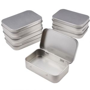6 Pi&egrave;ces Petite Boite Metal, 9,5x6x2,2 cm Petites Bo&icirc;tes Rectangulaires En M&eacute;tal, Mini Bo&icirc;te De Rangement Rectangulaire En M&eacute;tal Argent&eacute; avec Couvercle, pour Bonbons, Bijoux, Travaux Manuels, Cl&eacute;s (Aruichi, neuf)