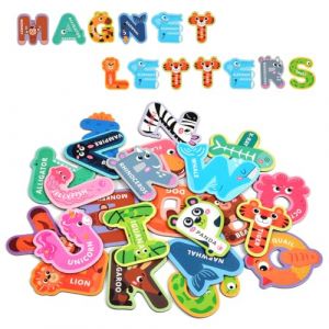 AUAUY Lettres Magn&eacute;tiques, 26 Aimants de L'alphabet ABC pour R&eacute;frig&eacute;rateur, Aimants de R&eacute;frig&eacute;rateur &agrave; Motifs Animaux pour Enfants, Jouets &Eacute;ducatifs pour Enfants D'&Acirc;ge Pr&eacute;scolaire (Lairi, neuf)