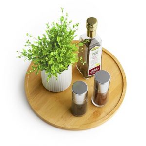 Plateau Tournant Homerays Lazy Susan Bambou Tournant Etagere A Epices, Plateau Tournant Epices Placard Cuisine pour Cuisine Epices Rangement, Rangement Placard, 25,4 cm, Bambou (Homerays-FR, neuf)