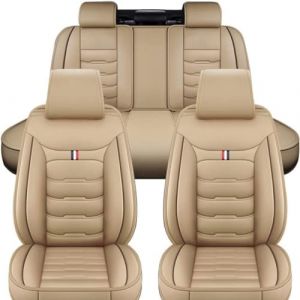 YHQKJ Housse de Si&egrave;ge Voiture pour Golf VII 7|Golf 7 GTE/Golf GTD 2011-2020, Cuir Ensembles de Housses Siege Imperm&eacute;Able Avant Arri&egrave;re Protecteur Si&egrave;ge Accessoire,B/Beige (Sensen Comprehensive Shop, neuf)
