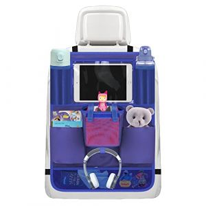 Organisateur Voiture Enfant avec Pochette pour Toniebox ou FABA, Rangement Auto Interieur avec Support pour 10" Tablette, Protection Siege Voiture avec Support de Casque Audio, Bleu, 1 Pièce (Annmore, neuf)