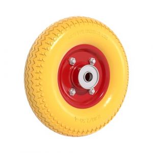 Wiltec Roue complète increvable 2.80/2.50-4 pour Diable – 225 x 60 mm – en PU/Polyuréthane – profil rainuré – Capacité de charge max. 90 kg – pour Brouette Chariot (Wiltec Wildanger Technik GmbH, neuf)