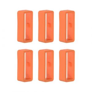 6 Pièces Boucle de Bracelet de Montre 22mm, Passant Bracelet Montre Silicone pour Garmin Fenix 5/Fenix 5 Plus/Fenix 6/Fenix 6 Pro/Fenix 7/Fenix 7 Solar/Forerunner 935/945/Instinct (Orange) (KAREN66, neuf)