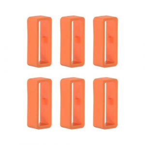 6 Pièces Boucle de Bracelet de Montre 22mm, Passant Bracelet Montre Silicone pour Garmin Fenix 5/Fenix 5 Plus/Fenix 6/Fenix 6 Pro/Fenix 7/Fenix 7 Solar/Forerunner 935/945/Instinct (Orange) (KAREN66, neuf)