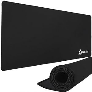 KLIM Tapis de Souris XXL - 900 x 400 x 4 mm + Nouveauté + Grand Tapis de Souris Gamer + Base en Caoutchouc Antidérapant + Surface Texturée Haute Précision + Gaming & Bureautique - Noir (KLIM Technologies France, neuf)