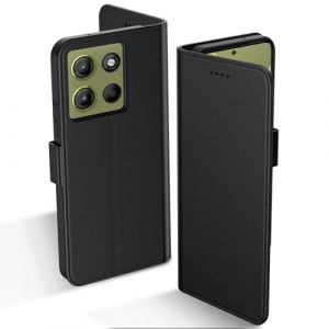 Aiziki Coque pour Motorola Moto G15, Etui Protection Housse Premium en Cuir PU, [Pochette de Portefeuille] [Fermeture Magnétique] [Etui à Rabat]- Noir (Aiziki, neuf)
