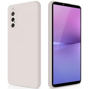 GiiYoon Coque pour Sony Xperia 10 V Case en Silicone, Etui de Protection Antichoc Etui Housse Silicone Ultra-Mince avec Couche Intérieure en Fibre et Protection pour Caméra, Blanc (Giiyoon, neuf)