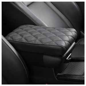 POKSRI accoudoir voiture universel Coussin,Cuir de vachette veritable coussinet d'accoudoir,Housse de console centrale,Mousse memoire pad box(taille A 30x15x5.5 cm) (V&eacute;ritables accessoires int&eacute;rieur auto POKSRI, neuf)