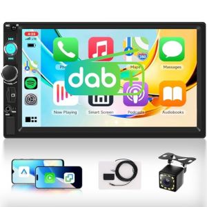 Hodozzy 7 Pouces 2 Din Autoradio avec sans Fil Carplay Android Auto, Dab+ Radio 2 Din avec FM Radio, Bluetooth, Mirror Link, Lecture Vid&eacute;o, SWC, USB/AUX/Type-C/TF et Cam&eacute;ra de Recul (Hodozzy Store, neuf)