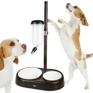 Bol Distributeur D'eau pour Animaux De Compagnie - 650 Ml, Avec Poteau Amovible - Bol Bouteille Distributeur Debout pour Chats Chiens,La Hauteur de La Sortie D'eau Peut &Ecirc;tre R&eacute;gl&eacute;e de 1 &agrave; 40 Cm (Tomalithic, neuf)