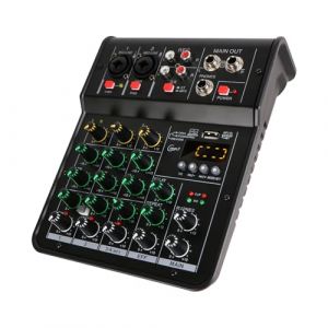 Console de mixage audio M4 canaux 48 V pour studio karaok&eacute; portable (BigMike1, neuf)
