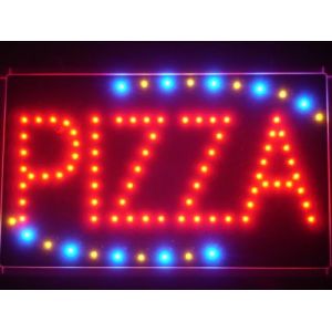 LAMPE NEON ENSEIGNE LUMINEUSE LED led008-r Pizza Shop OPEN LED Neon Business Light Sign (ADV PRO, neuf)